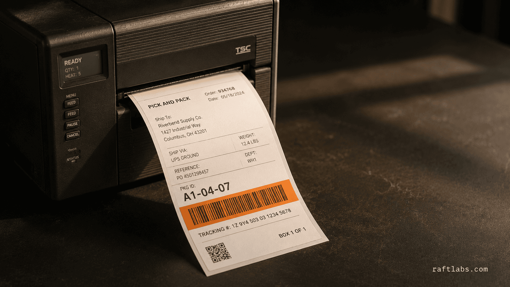 Kraft shipping label half-peeled with felt-tip marker - AI agents for ecommerce automation