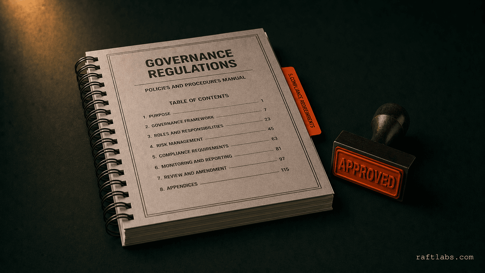 Business leader reviewing AI compliance framework documentation at a desk