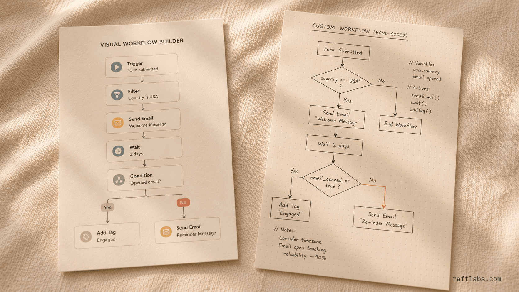 business automation workflow - No-code vs custom AI automation: When to switch