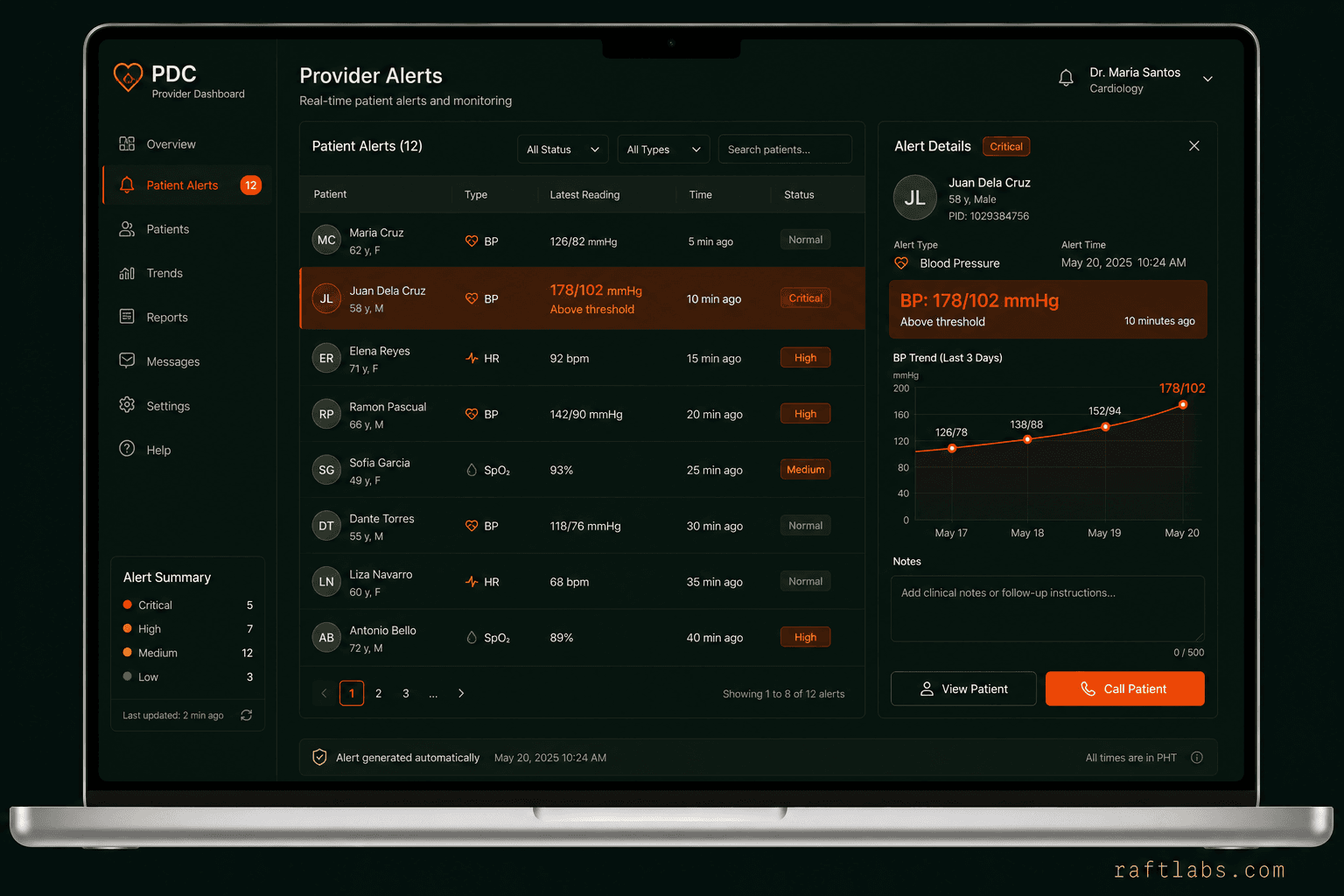 Real-time patient monitoring