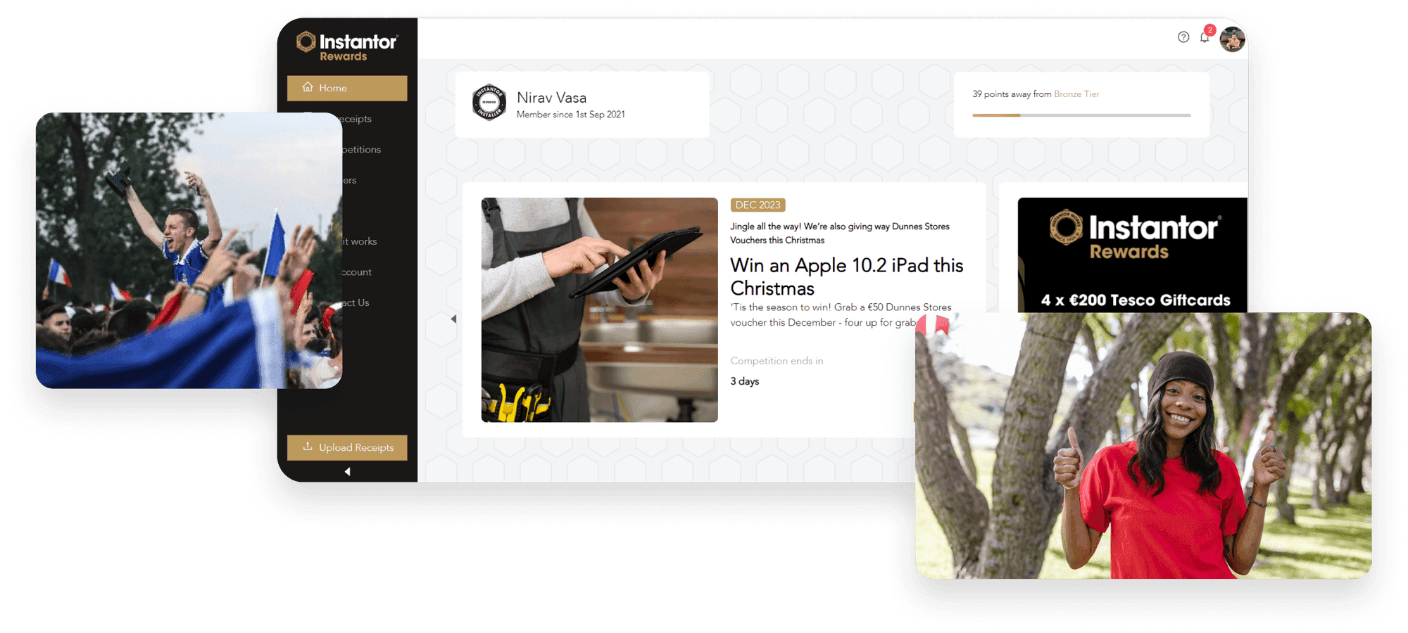 Instantor Rewards receipt scanning loyalty app for plumbers and installers