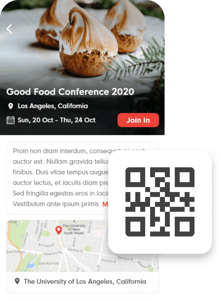 QR code registration for EventRaft event management app